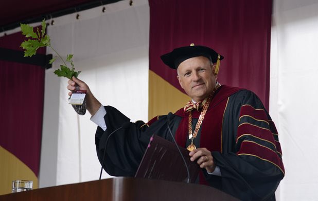 ElonInPhilly's tweet photo. Congratulations to @HeadPhoenix for a remarkable 19-year career as Elon’s President. All the best to you and your family! #LongLiveTheLamberts https://t.co/K1wKYyH30p