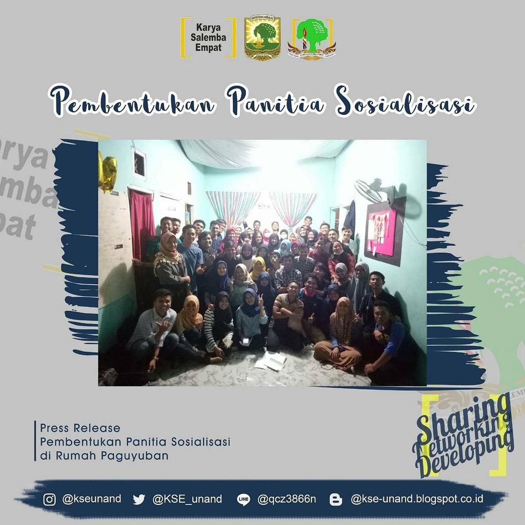 KSE_Unand's tweet photo. [PRESS RELEASE]
Jumat,(23/02) telah berlangsung Pembentukan Panitia Sosialisasi KSE...
https://t.co/CGNagXh16H https://t.co/fI1uBLBIgt