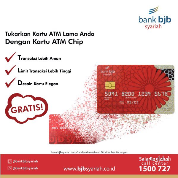 Uzivatel Bank Bjb Syariah Na Twitteru Assalamualaikum Sobat Maslahah Yuk Segera Tukarkan Kartu Atm Lama Kamu Dengan Kartu Atm Chip Bank Bjb Syariah Yang Baru Secara Gratis Di Seluruh Jaringan Kantor Cabang