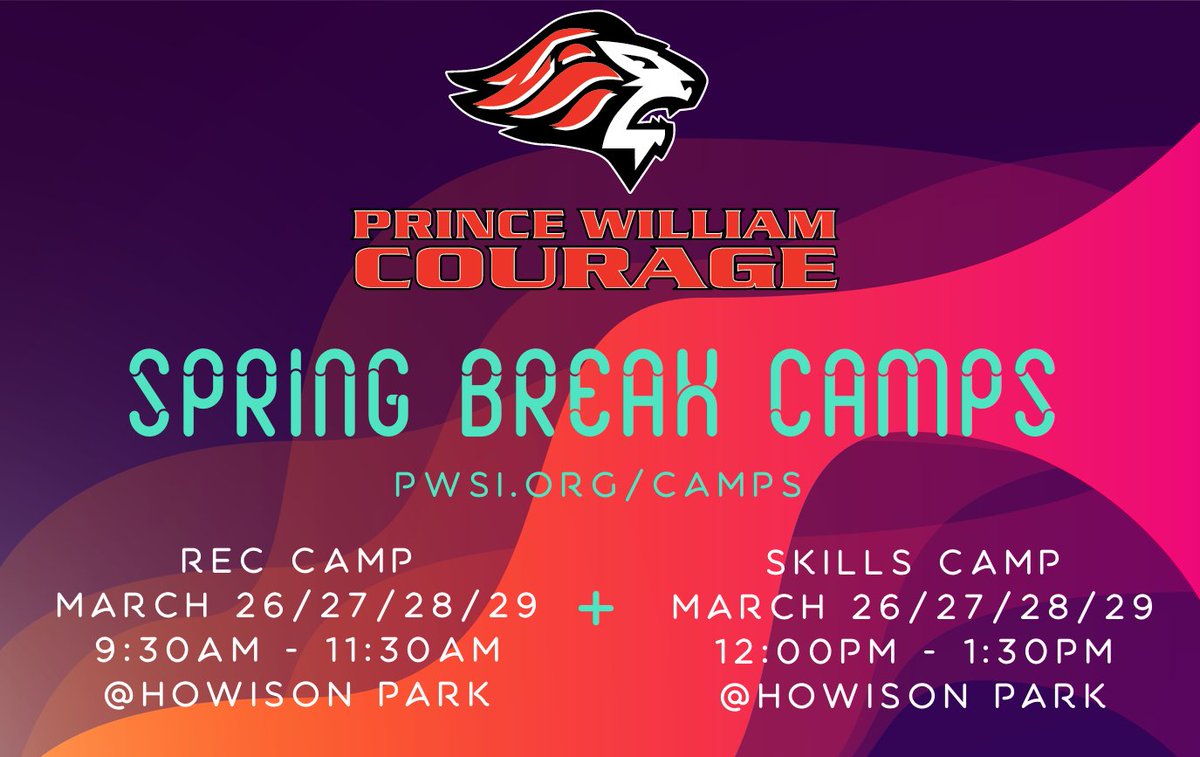 CouragePW's tweet photo. FINAL DAY! Don't miss your chance for a 10% discount from your @CouragePW Spring Break Camps! Recreational & Advanced Skills Camps available for all players no matter the club. Visit https://t.co/syThzz8sZD to register #SpringBreakSoccer #PreSeasonSoccer #GettingReadyforSpring https://t.co/uKuqgVRQzv