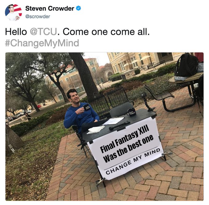 #ChangeMyMind  #finalfantasy https://t.co/X3BMYSnMSd<a href="/tag/changemymind"class="tags">#ChangeMyMind</a><a href="/tag/finalfantasy"class="tags">#finalfantasy</a>