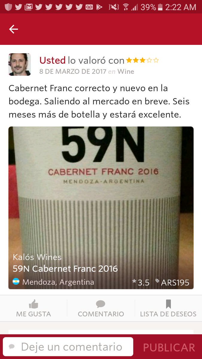 GusAttaguile's tweet photo. @KalosWines hace un año tenía razón 😉 Excelente! https://t.co/B0SVwaWlsb