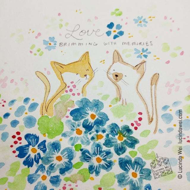 Forget me not = love brimming with memories
.
.
.
.
.
📝: #seawhiteofbrighton #sketchbook
🎨: #sakurakoi #watercolor 
#28daysoflove #catsofinsta #meaningofflowers #watercolorpainting #forgetmenot #catillustration #floralfix #surfacedesign #dsfloral #ar… ift.tt/2CqF9S8