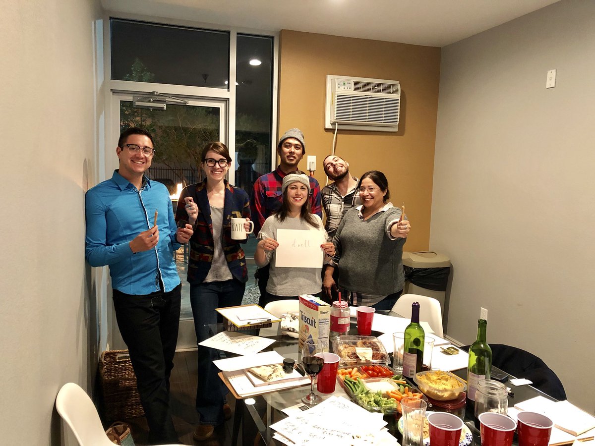 DWellLasVegas's tweet photo. Our residents had a wonderful time with Ashley Ayala of Sister House Collective where she taught our residents to write calligraphy. #vehas #creatives #changemakers #dtlv #vegas https://t.co/C11r1do2uh