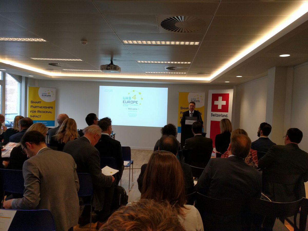 EUK_BRB's tweet photo. Swiss Ambassador welcomes #uas4eu: UAS can play an important role in driving innovation @UAS4EUROPE https://t.co/gZa8pSDfAj