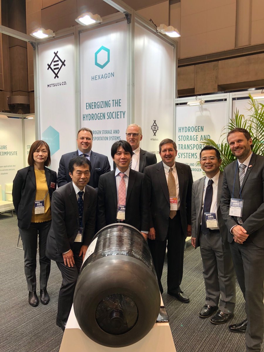 HexagonASA's tweet photo. Come meet Mitsui and Hexagon team at #FCExpo2018 #Tokyo at booth W21-2 /  West hall 3 to discuss the #hydrogen opportunity #FCExpo2018 #FCExpo #fuelcells #renewables #energytransition #hydrogensociety https://t.co/d1X1Z3IpT5