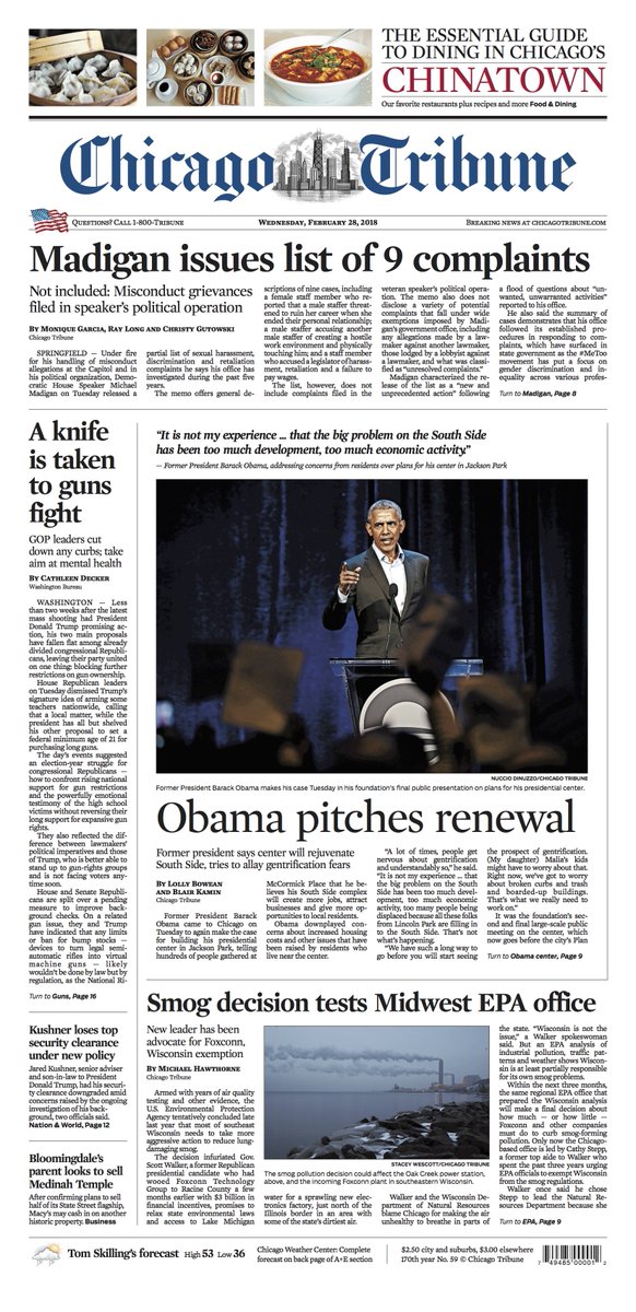 chicagotribune's tweet image. A sneak peek at Wednesday&apos;s Page 1: Stories by @moniquegarcia @RayLong @ChristyGutowsk1 @lollybowean @BlairKamin @scribeguy @cathleendecker, photos by @ChiTribNuccio @StaceyWescott1