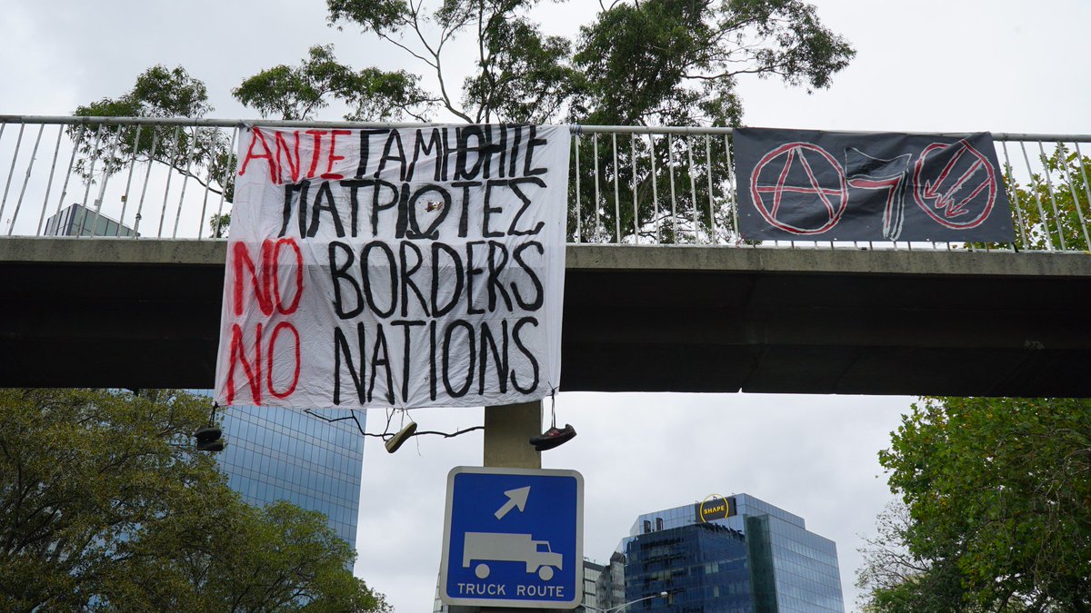 CryptoGPT__org's tweet photo. #Narrm / #Melbourne, So-Called #Australia: Anti-#GoldenDawn Banner Drop Behind Enemy Lines https://t.co/iomOVomSZe https://t.co/fa4XmaaCr5