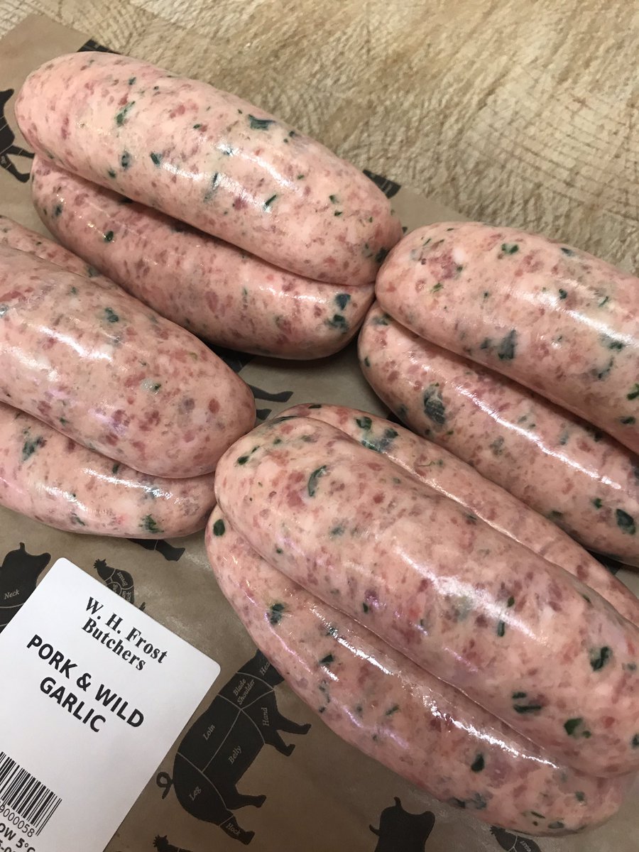frostybutcher's tweet photo. COMPETITION TIME. 

You could win 12 x pork and wild garlic sausages. 

Simply RT &amp; follow to enter. 

Free delivery across the U K. 

Proper artisan sausages, hand made by a proper butcher. 

Good luck everyone. https://t.co/do2TXMp7yh