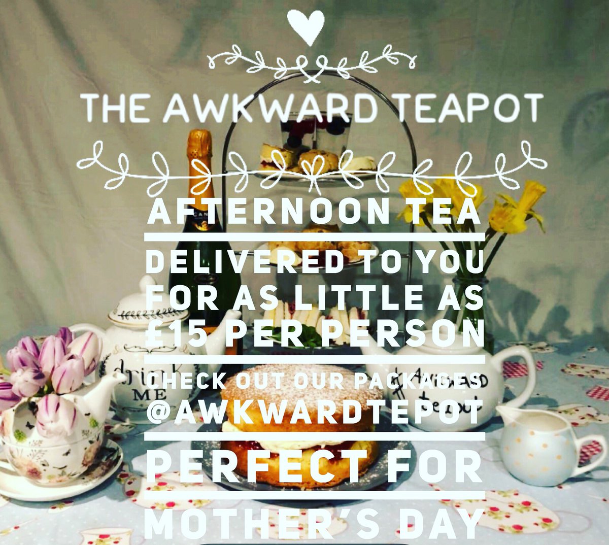 awkward_teapot's tweet photo. Mother’s Day is filling up! Book now to avoid disappointment. We have optional extras of a bunch of flowers #htlmp #mothersday #afternoontea #wirralbusiness #thatswhaticallservice #shoplocal #booknow #mums #potd #supper #tea #coffee #bookateaparty #madhatter #love #supportlocal https://t.co/bY4XVfID5d