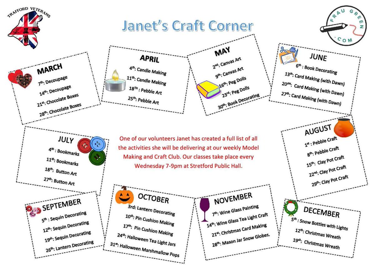 We are pleased to announce a new volunteer for our weekly model making and craft group at Stretford Public Hall Wednesday 7-9pm.  <a href="/TraffordVetsUK/">Trafford Veterans CIC</a> @fraugreencrafts #crafts #trafford <a href="/ThriveTrafford/">Thrive Trafford</a> <a href="/TPAction/">Turning Point Action</a> <a href="/TraffordCouncil/">Trafford Council</a>