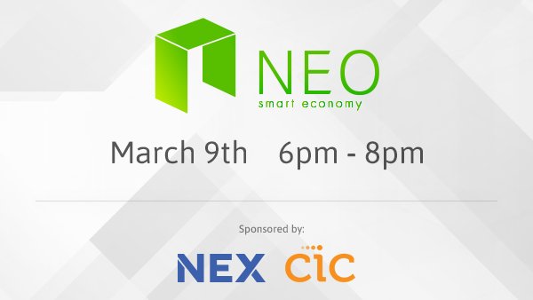 Neo_Blockchain's tweet photo. NEO developer workshop by CoZ and NEX is coming! See you on March 9th on Cambridge.
https://t.co/CeCc0n4GXl https://t.co/XoAE3U2ba2