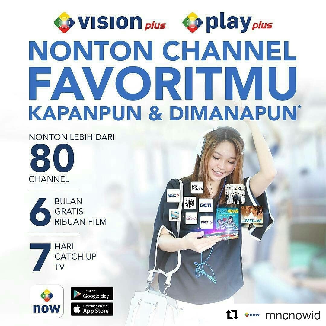 Nonton ribuan film &amp; channel favoritmu kapanpun dan dimana pun! #ConnectNOW  #VisionPlus #PlayPlus
