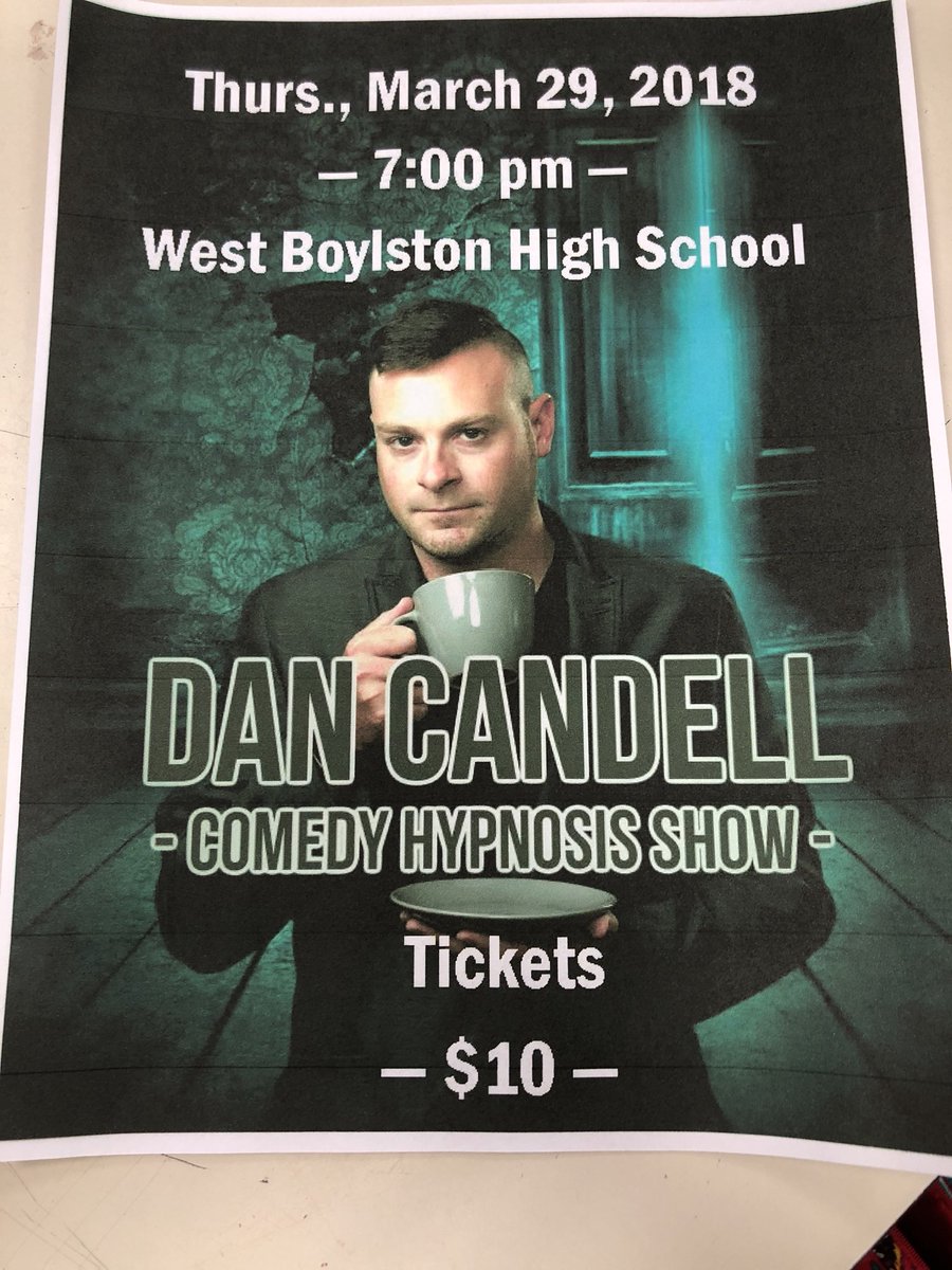 wbclassof2020's tweet photo. Hypnotist Show will be March 29th!!! Tickets will be sold at lunches starting March 19th. They will also be sold at the event. Tickets are $10! https://t.co/QIim7pZB0p