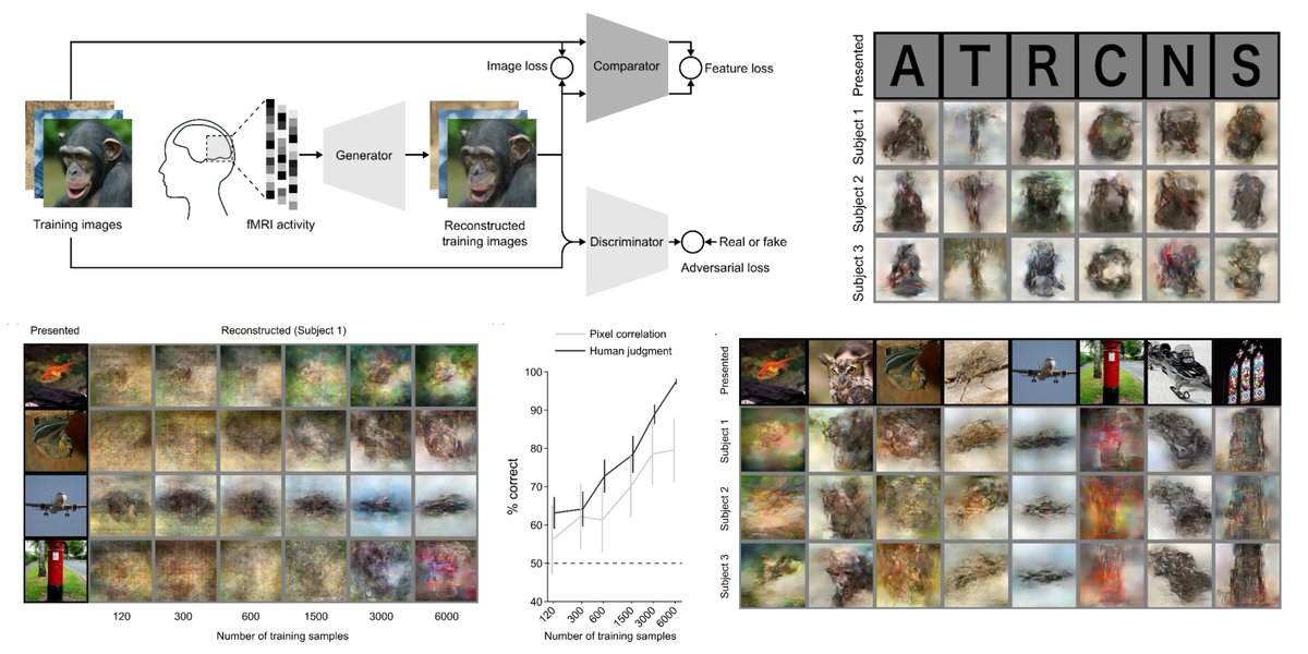 End-to-End Deep Image Reconstruction From Human Brain Activity

fMRI + GAN = 🖤 ... the generalisation across subjects is encouraging, espcially for the letters! I wonder how it works with mental imagery 🤔

biorxiv.org/content/early/…