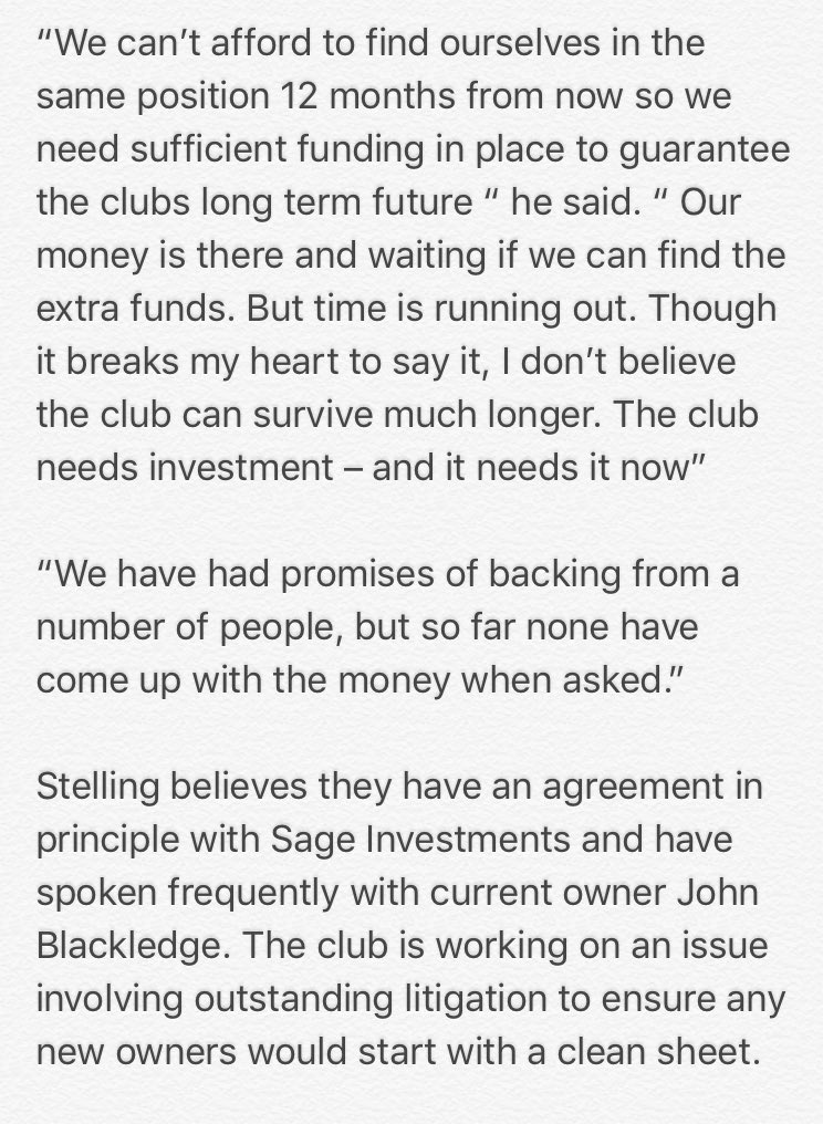 BBCTeesSport's tweet photo. Breaking: Hartlepool United president Jeff Stelling has today appealed for investors to join a consortium trying to save the club. Stelling has joined forces with a “Teesside businessman” and have around £1.2 million pounds but need another £600,000 to make a take over viable. https://t.co/51PYLOA8gu