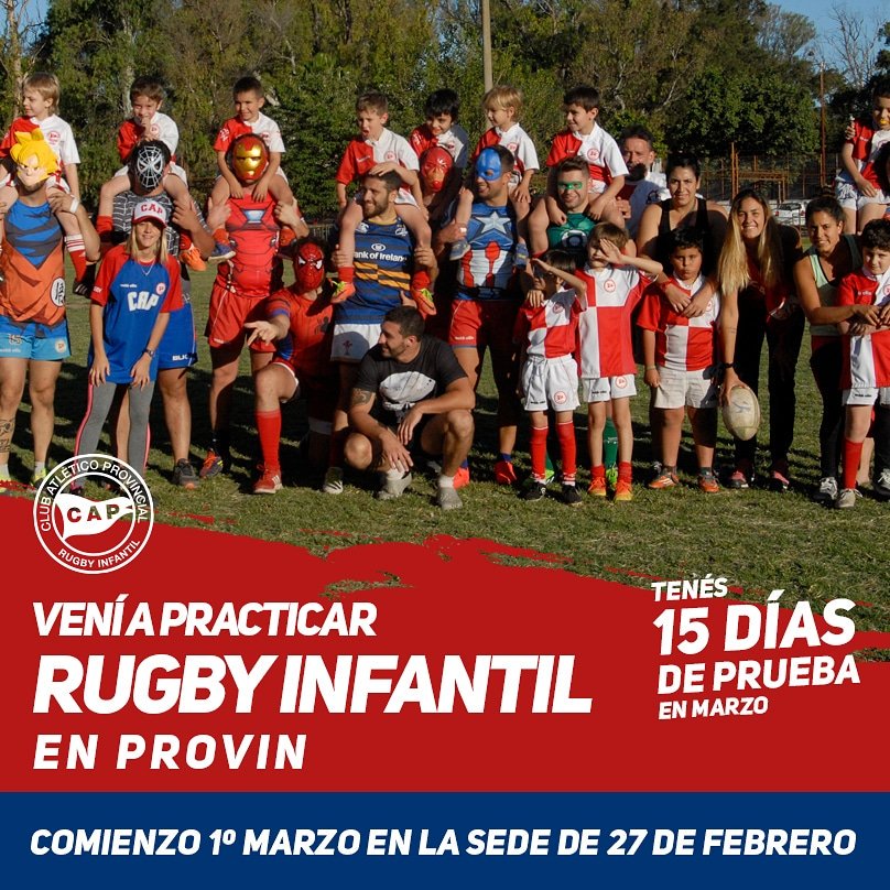 CAP_Rugby's tweet photo. Este jueves 1º de Marzo comienzan las prácticas de rugby infantil a partir de las 18, en la sede del club, en Bv. 27 de Febrero 2672.

Escuelita  a M11 de 18 hs a 19.30 hs
-
M12 y M13 de 18.30 hs a 20 hs
-
M14 de 19 hs a 20:30 hs

En Marzo tenés 15 días de prueba gratis!!! https://t.co/CWsH7lp4GF