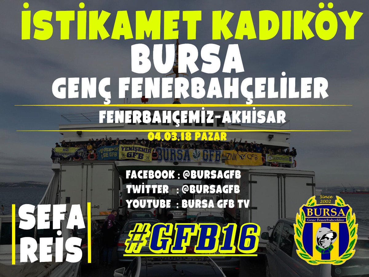 KADIKÖY’E AKIYORUZ !
04.03.2018 tarihinde Kadıköy’de oynanacak olan Fenerbahçemiz-Akhisarspor maçı için tribündeki yerimizi alıyoruz. Gelmek isteyenler bizlere iletişim numarasından ulaşarak otobüslerdeki yerini ayırtabilir. 
0554 561 24 44 (Aykut)