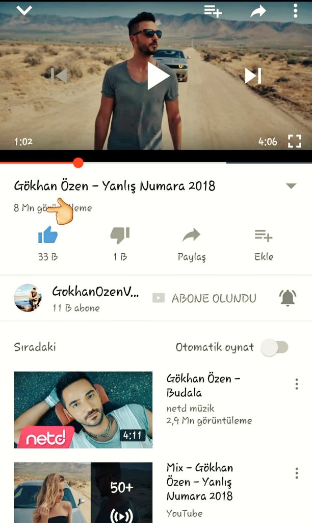 Gokhanozenfp's tweet photo. #YanlisNumara 8 Million Now!😎the king of music👏🏻👏🏻Mr. Gokhan where are you @gokhanozen plZ share something new with us! We Missed you a lot😍💝👑 https://t.co/WsIUfhvpTz