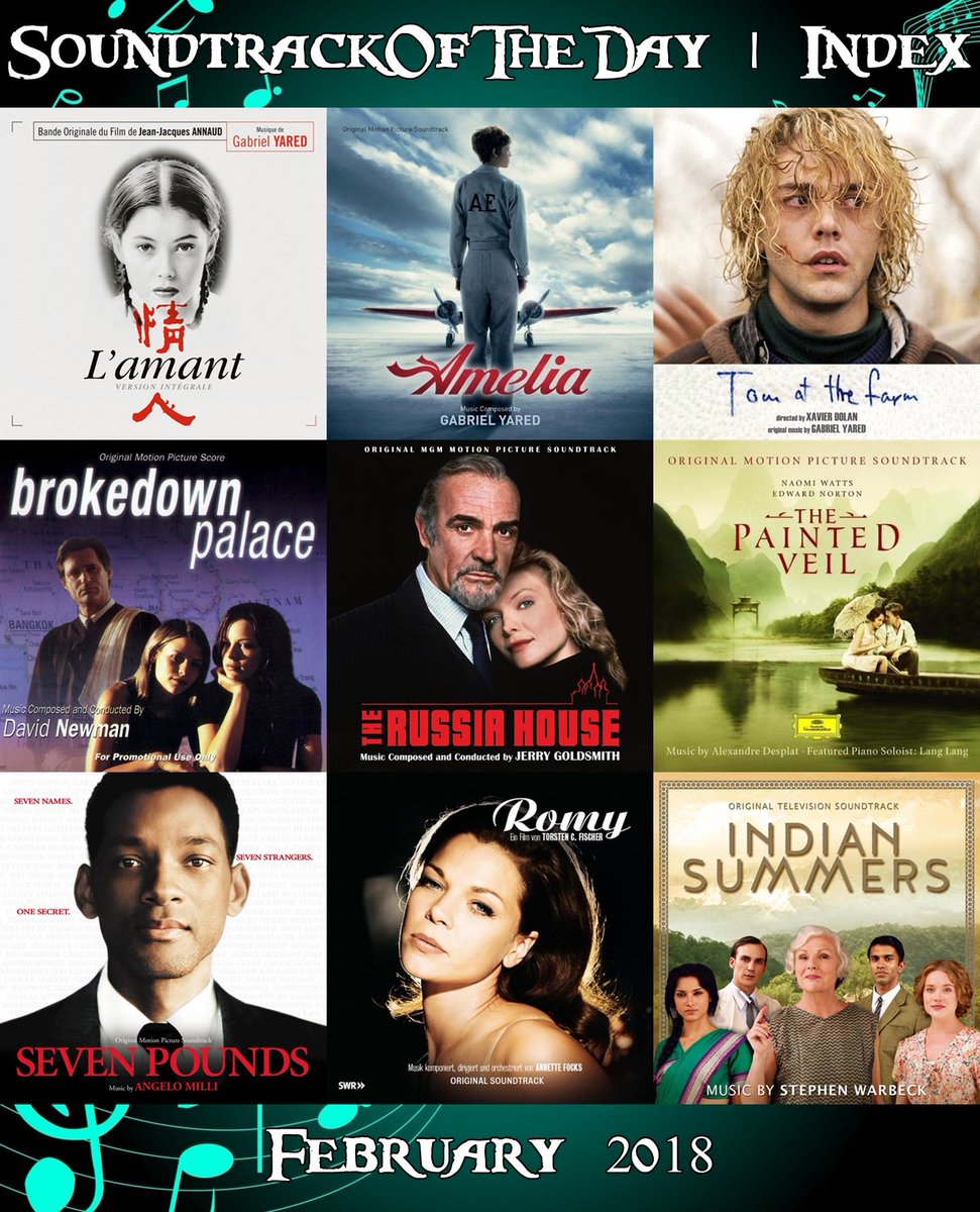 ZahnmimreS's tweet photo. #SoundtrackOfTheDay #Index #กุมภาพันธ์ 2018
ไกด์และรีวิวสำหรับการเลือกฟังอัลบั้มซาวด์แทร็คต่อไปนี้
https://t.co/tFoswIVeQA
#movietwit #musictwit #GabrielYared #DavidNewman #StephenWarbeck #AnnetteFocks #AlexandreDesplat #AngeloMilli #JerryGoldsmith https://t.co/EyTyPAxhxQ