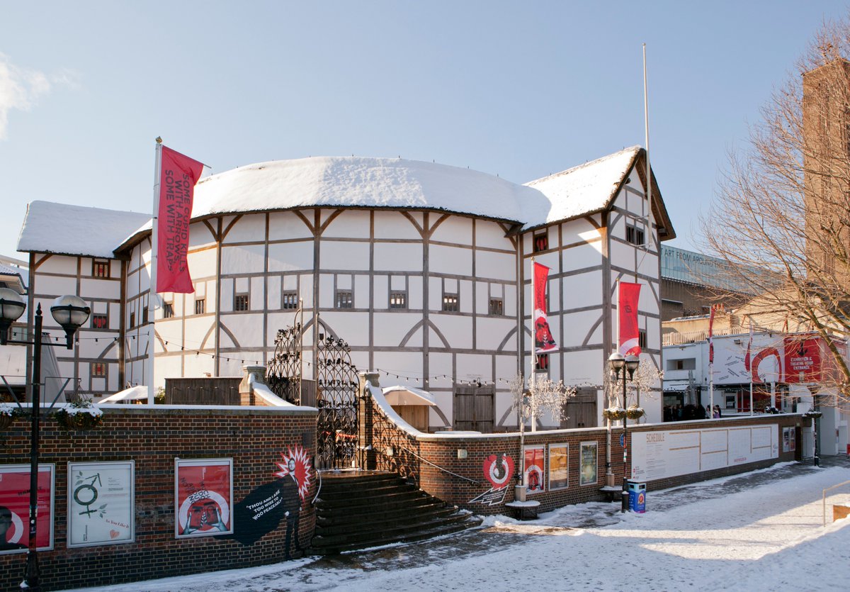 The_Globe's tweet photo. For never-resting time leads summer on
To hideous winter, and confounds him there,
Sap checked with frost, and lusty leaves quite gone,
Beauty o'er-snowed, and bareness everywhere.

#Sonnet 5 https://t.co/zMWHjVOUki