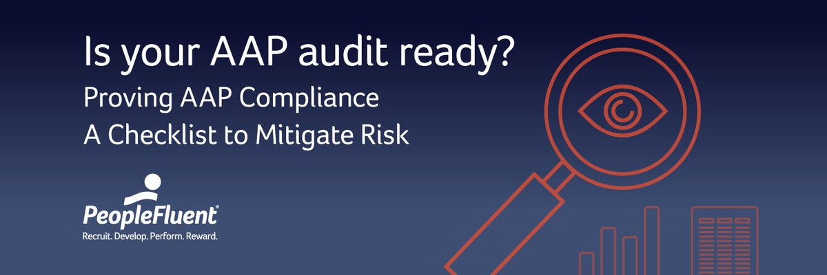 PeopleFluent's tweet photo. Got a letter from #OFCCP this month? Compliance evaluations are coming and it’s time to review your #affirmativeactionplan. Our checklist can help: https://t.co/AanwpA1FBC https://t.co/9WU0K6YmOH