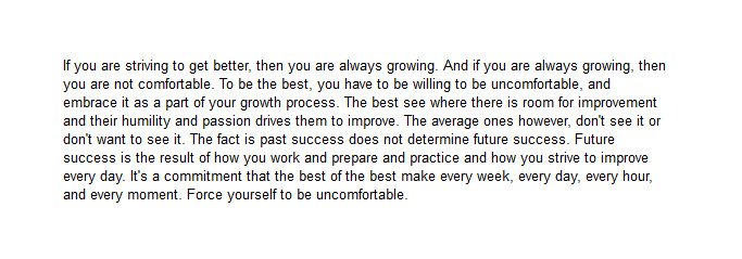 The best are always striving to get better.