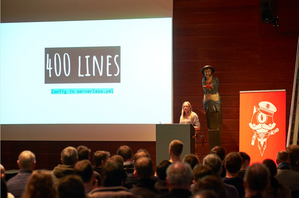 We’d love your feedback on JeffConf Hamburg!

We’d really appreciate if you could take 3 minutes of your time to complete this short survey. 

Even if you didn’t attend JeffConf you can help us by answering some of the general #serverless questions.

superluminar.typeform.com/to/flDAbp