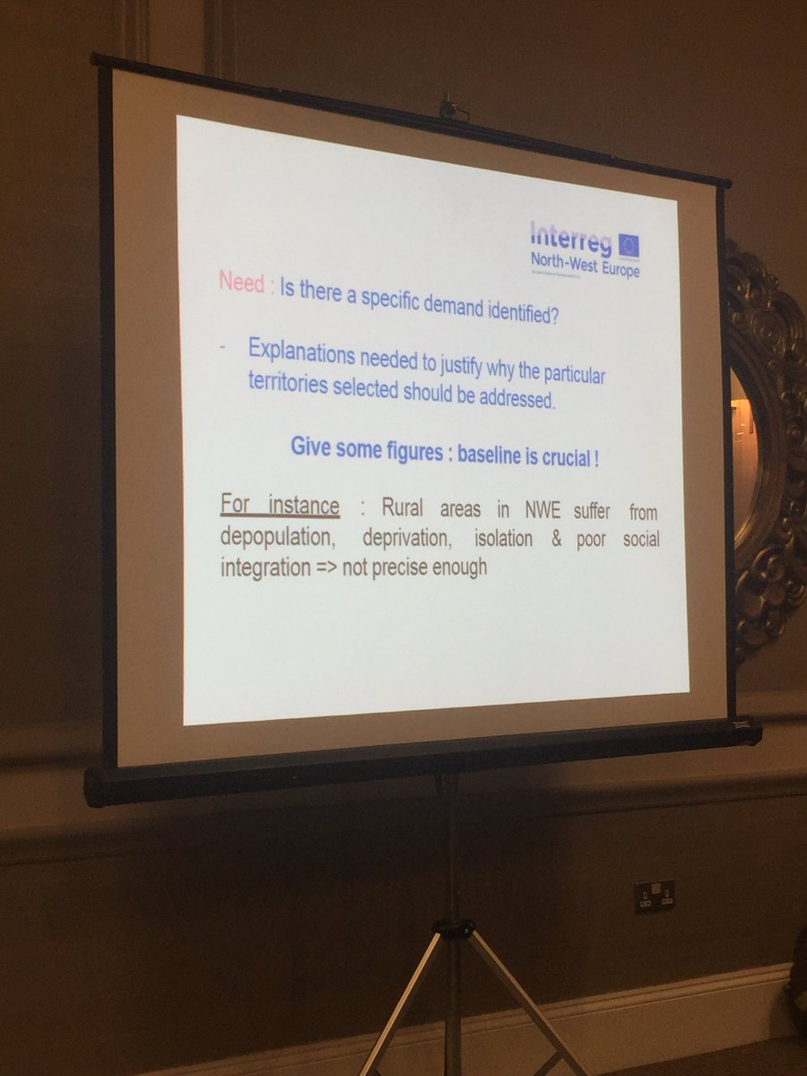 ESEC2's tweet photo. At a workshop for @INTERREG_NWE social innovation projects. Tip - be as precise and focused as possible. Provide baseline figures to highlight the need and focus on one target group #ProjectIdeasLab #PILab https://t.co/B9wUW4W2Zj