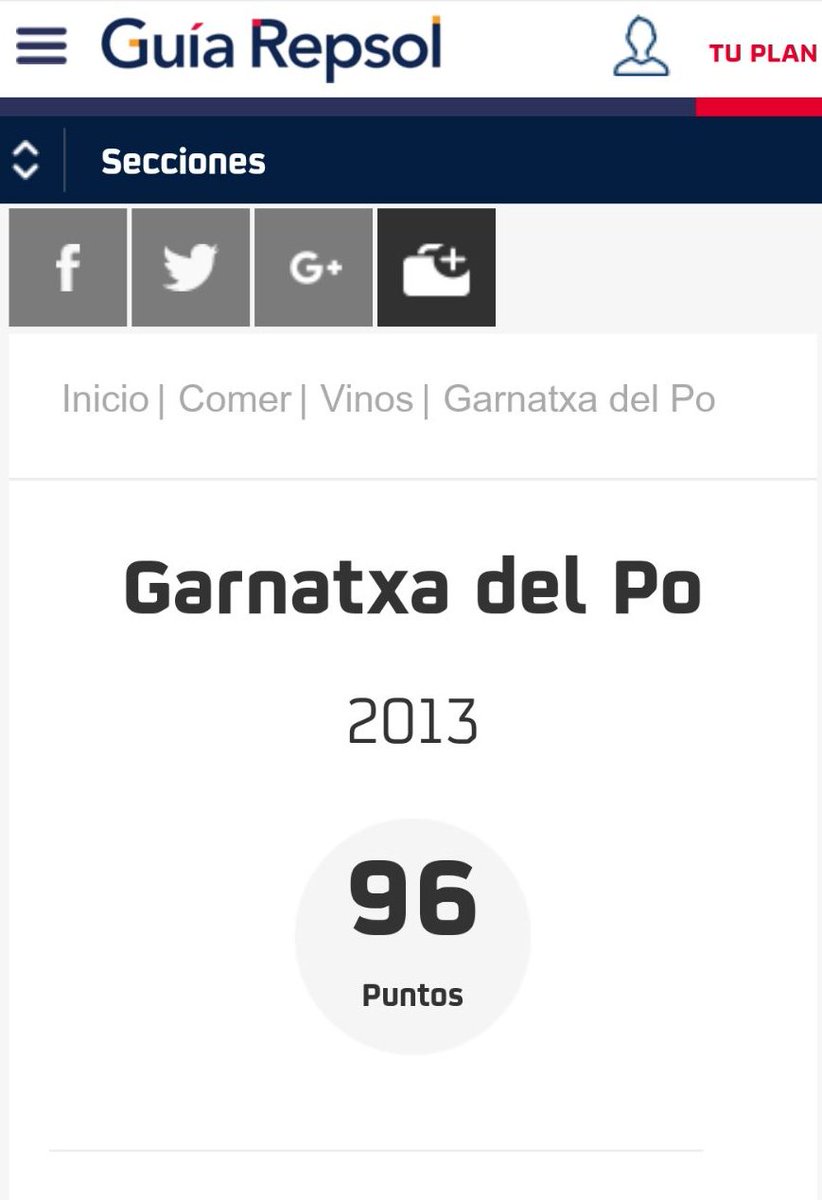 Ya tenemos la primera puntuación de la Garnatxa del Po en la guía REPSOL de España, 96 puntos 😀😀😀 #garnatxadelpo #priorat #winelover