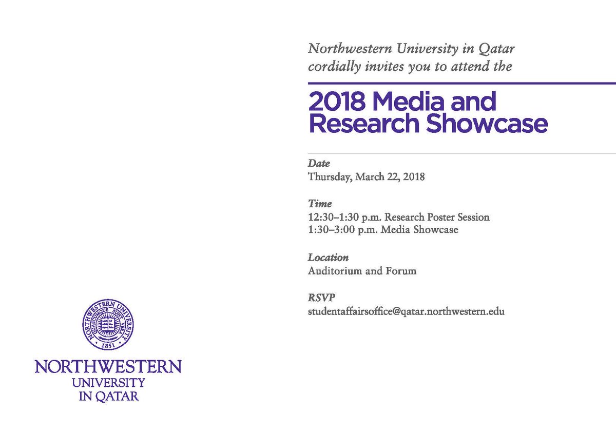 NUQwildcats's tweet photo. This year, #GoWildWeek will kick off with the annual NU-Q Media and Research Showcase and Awards! Check out this year's nominees here: https://t.co/rQqUESPVcp https://t.co/xCkN1wy4EV