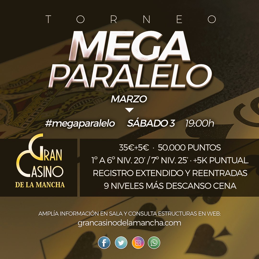 CasinoLaMancha's tweet photo. Nos hemos levantado pensando en poker 🔛 Calendario de marzo a estreno

👉🏻 #UltraJueves €4K GTD

👉🏻 #MegaMensual €10K GTD

👉🏻 #MegaParalelo sábado 3

https://t.co/kcqY4SwRID https://t.co/HmXyuAi28B