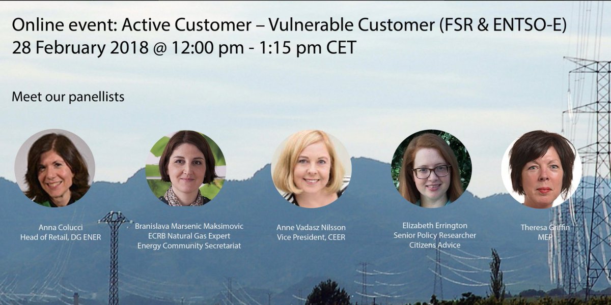 Your_Gate_to_EU's tweet photo. #ENERGY
Don't miss out on our joint Active Customer-Vulnerable Customer webinar with some of #Energy's leading #Women! Follow and Participate: #AVConsumer, to join the #QuestionAndAnswer. ENTSO_E FSR_Energy https://t.co/ndT50ERBvK
— ENTSO-E (ENTSO_E… https://t.co/3Cj3mMRpe8