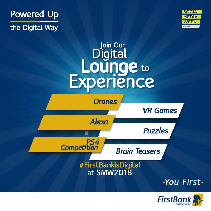 maziibe_'s tweet photo. Don’t forget to Join @FirstBankngr at the Firstbank White Lounge to interact with them whilst hoping to win gifts too.

Expo: There’s an iPhone X up for grabs today. 🏃🏽 

#FirstBankisDigital #FirstBankSMW #SMWLagos #SMWLagos2018 https://t.co/iI3mTDqkGX