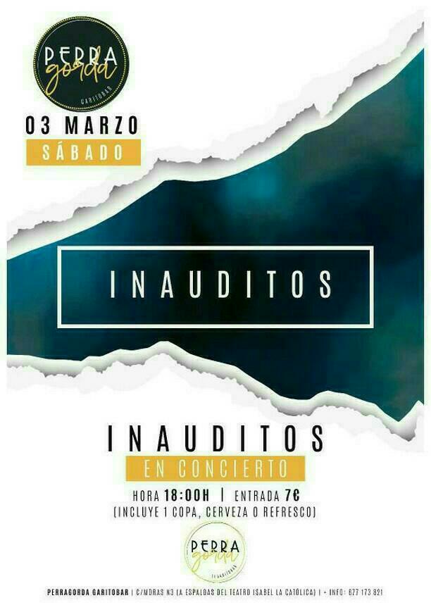 INAUDITOSGRANAD's tweet photo. Nos vemos el sábado el @Perragordabar https://t.co/vOrCa4o1xH