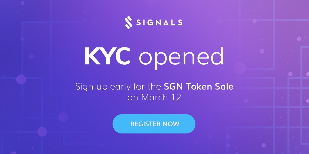 Signals_Network's tweet photo. KYC GUIDE: Everything you need to know about KYC registration during the Signals Token Sale. Please, read: https://t.co/7NWaxxkuk0 https://t.co/581KVmbmid