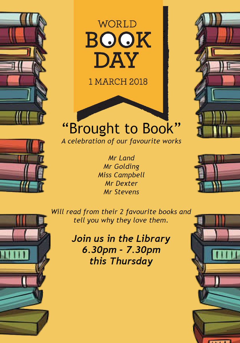 ReptonLibrary's tweet image. Very exciting to be celebrating World Book Day tomorrow with this. Very difficult to choose only two books I love from the hundreds I've read!