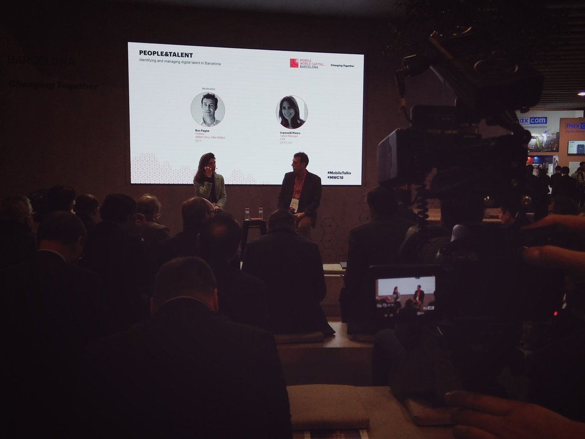 FomentUP's tweet photo. Presents al #MWC18 amb els socis de @fomenttreball e @icompetitiva People &amp; talent "identifying and managing digital talent in Barcelona" @roc @ISDI_edu https://t.co/OmAs2D5tL8