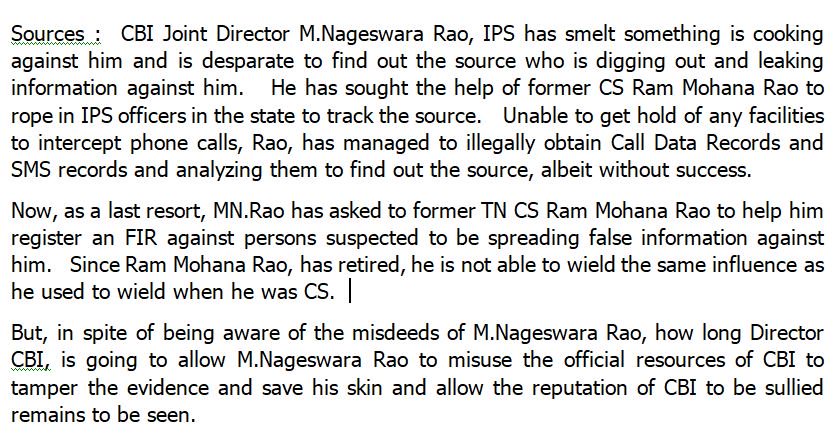 savukku's tweet photo. When will the #PolicyDivision of the CBI and the @PMOIndia is going to wake up from deep slumber ? Till M.Nageswara Rao, sells Chennai CBI ? https://t.co/3SrxbSNlU5