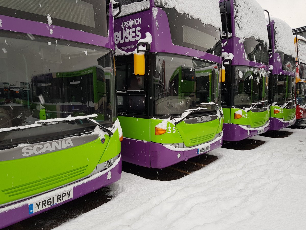 ipswichbuses's tweet photo. Sadly we are still not running any services due to the conditions, please keep checking, we will update throughout the day #beastfromtheeast #ipswichbuses #snow #suspended https://t.co/SU8BR5oDrx