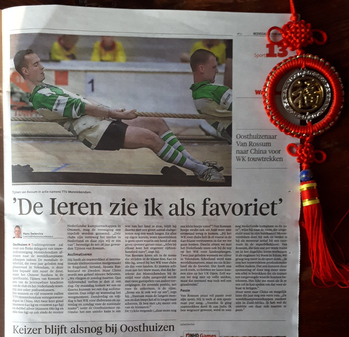 Dutchies ready for China #teamnl #tugofwar2018