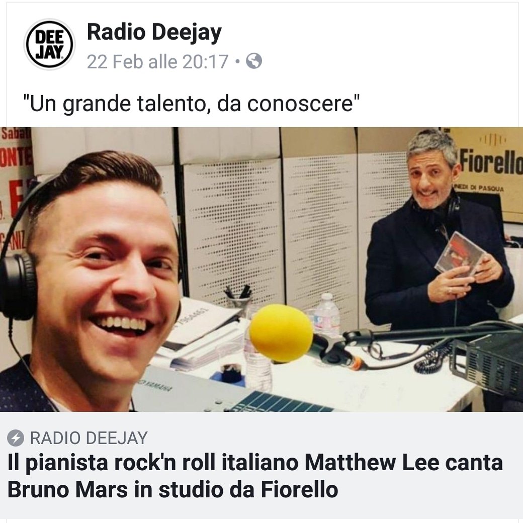 MatthewLeeMusic's tweet photo. Grazie @Fiorello e grazie @radiodeejay 😉

#matthewlee #PIANOMAN #tour #roma #PIANOMANLIVE #fiorello #radiodeejay
@universal https://t.co/Yz1sI66pFn