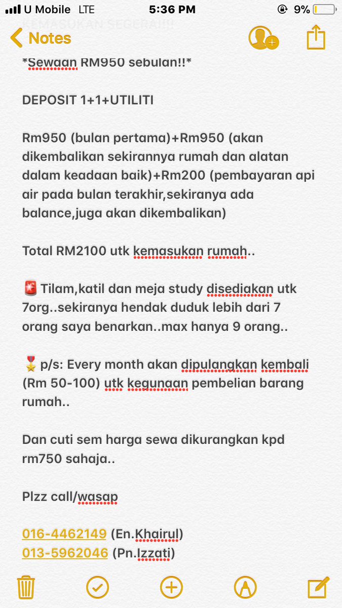 TRiPS UiTM (Perak) (@trips_uitmsi) on Twitter photo Rumah untuk disewa fully furnished..RM950 sebulan..kemasukan segera.. lelaki sahaja.. @MPPUiTMPerak <a href="/siconfessions/">uitmsiconfessions</a> @uitms Rumah untuk disewa fully furnished..RM950 sebulan..kemasukan segera.. lelaki sahaja.. @MPPUiTMPerak <a href="/siconfessions/">uitmsiconfessions</a> @uitms