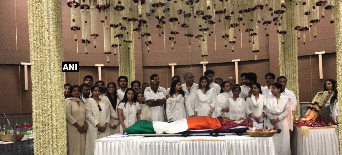 Releaseday's tweet photo. The last lap of #Sridevi's glorious journey in the industry begins !!
#SrideviFuneral 
#RIPSridevi https://t.co/4GAsjIx4t3