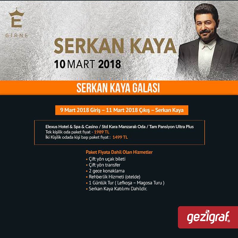 gezigrafturizm's tweet photo. Serkan Kaya için geç kalmadan yerinizi ayırtın. @serkankayamuzik @ElexusHotels
#gezigrafturizm #turizm #gezigraf #tourism #serkankaya #girne #lefkoşa #magosa #elexushotel #casino #acente #seyahat #vize #visa #fly #uçakbileti https://t.co/laYbAJKBwT