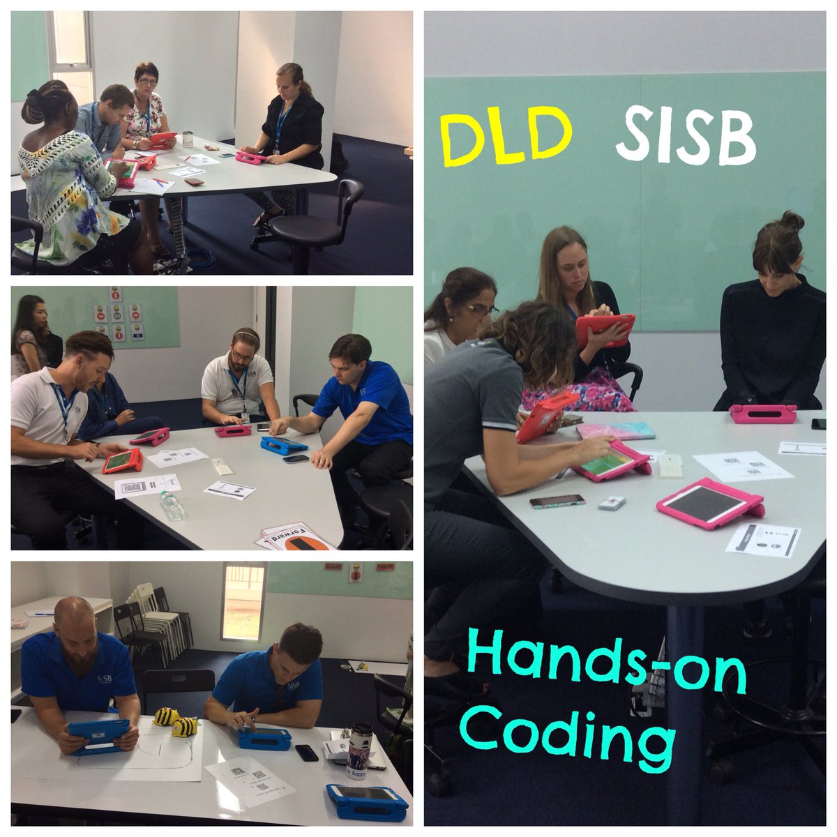 marianozuk's tweet image. Never too late @OfficialDLDay #DLDay #SISBchat #HandsOnCoding @kodable #Beebots Teachers learning about coding #PD #21stcenturyskills #edtech @GetKahoot @quizizz @Seesaw @UNESCOICTs @ICTinEducation