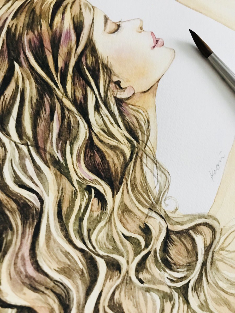 中里かおり 水彩イラストレーター Claris10周年ベストアルバム発売中 Ar Twitter 透明水彩による手描きイラストのお仕事 ロングヘアの女性イラストの一部 イラストレーション 透明水彩 手描きイラスト 女性イラスト ロングヘア Longhair Illustration