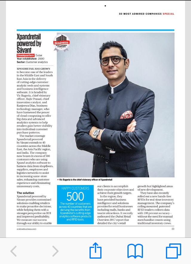 eouae's tweet photo. Xpandretail powered by Savant is one of the 50 Most Admired companies in GCC. Congrats to Vic Bageria, our fellow member, on this recognition... https://t.co/B55MgLF5LL