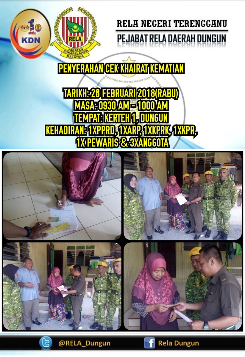 RELA_Dungun's tweet photo. Penyerahan cek khairat kematian @relamalaysia @abgzulfikar @RELA_Terengganu https://t.co/bxXJGMGuGO