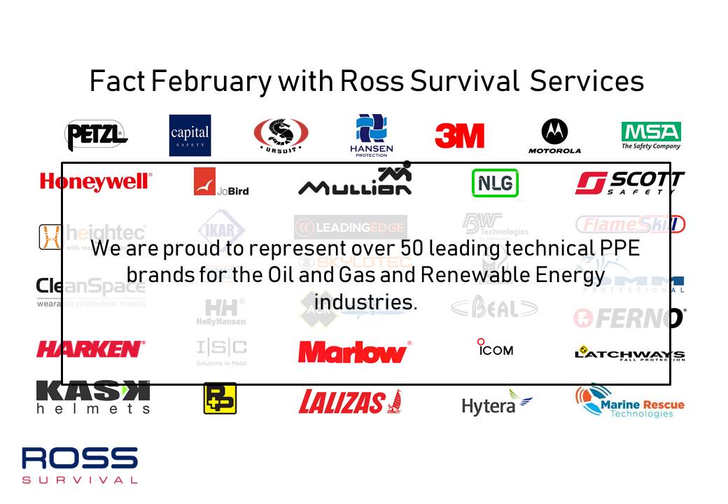 RossSurvival's tweet photo. Day 20 of Fact February. The last in our Fact February series highlights the breadth of our product offering across our seven product groups - Working at Height, Safety at Sea, Gas Detection, Respiratory Protection, Communication, Liferaft and Fire Equipment. https://t.co/vupKsEyGfg